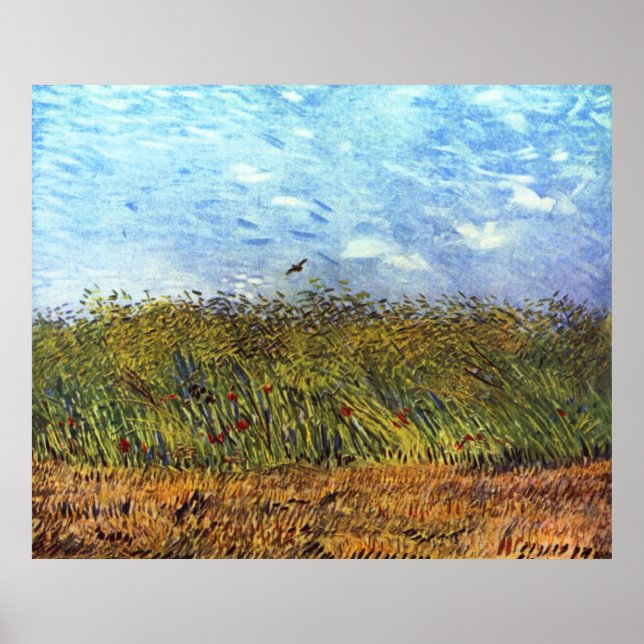 Van Gogh: Weizenfeld mit Poppies und Lark Poster (Vorne)
