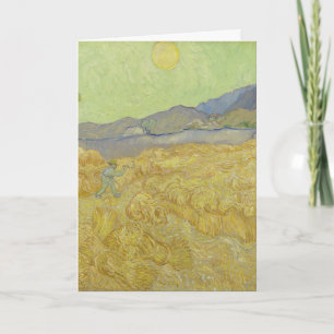 Van Gogh Weizenfeld mit Schnitter - Goldene Sonne Karte