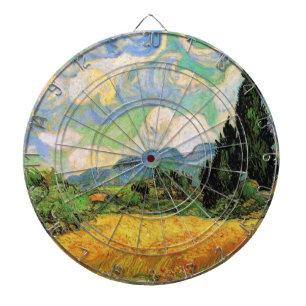 Van Gogh Weizenfeld mit Zypressen auf der Haute Ga Dartscheibe