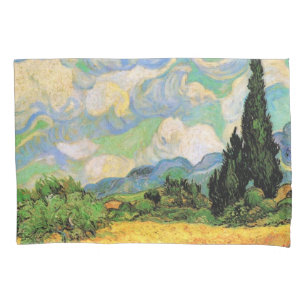 Van Gogh Weizenfeld mit Zypressen auf der Haute Ga Kissenbezug