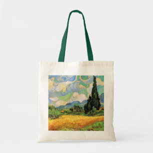 Van Gogh Weizenfeld mit Zypressen auf der Haute Ga Tragetasche