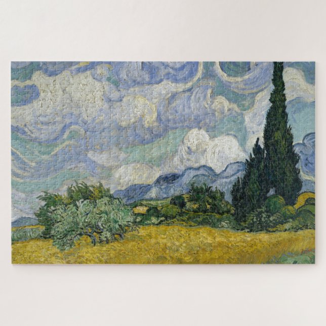 Van Gogh - Weizenfeld mit Zypressen Puzzle (Horizontal)