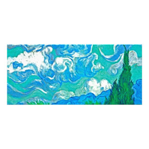 Van Gogh Weizenfeld mit Zypressen Werbekarte