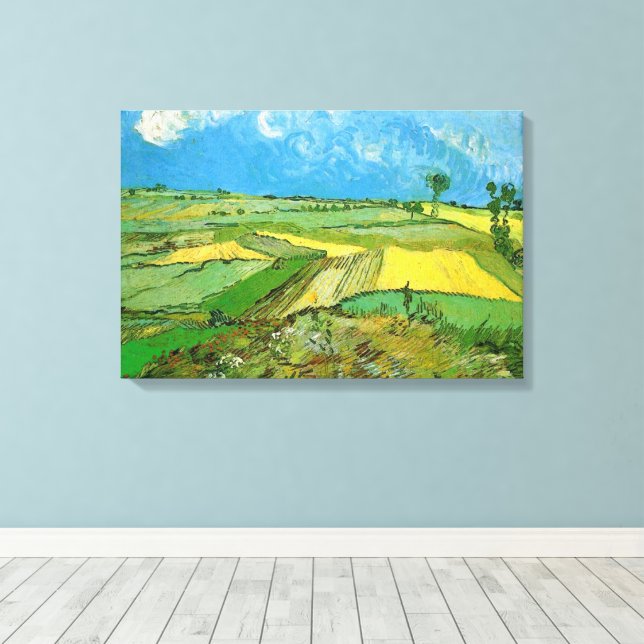Van-Gogh-Weizenfelder bei Auvers unter Clouded Sky Leinwanddruck (Insitu (Holzboden))