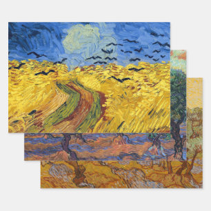 Van Gogh Weizenfelder impressionistische Malerei Geschenkpapier Set