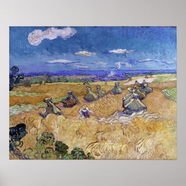Van Gogh - Weizenfelder mit Sensenmann-Auvers Poster (Vorne)