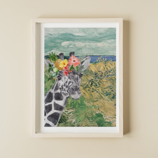 Van Gogh Wheat Field and Giraffe Compilation Poster (Von Creator hochgeladen)