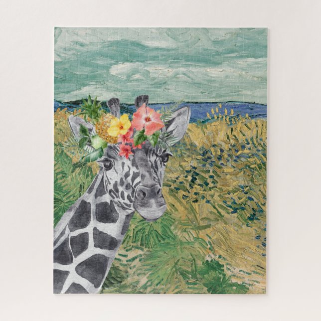 Van Gogh Wheat Field and Giraffe Compilation Puzzle (Vertikal)