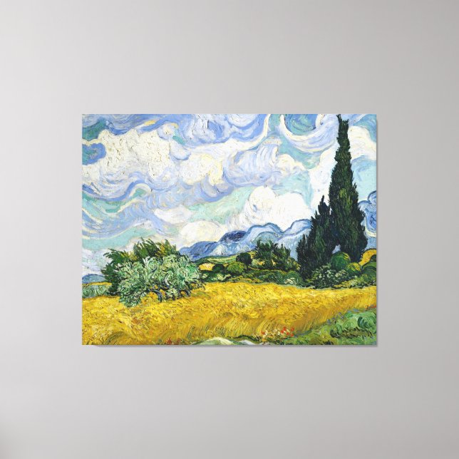 Van Gogh Wheat Field Cypresses Painting Leinwanddruck (Vorderseite)