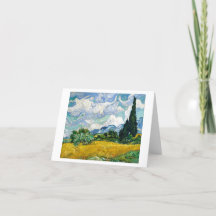 VAN GOGH "WHEAT FIELD" DANKEN GREETKARTE