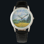 Van Gogh Wheat Field mit Zypressen. Impressionismu Armbanduhr<br><div class="desc">Uhr von Van Gogh "Weizenfeld mit Zypressen".</div>