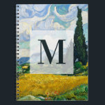 Van Gogh Wheat Field mit Zypressen. Impressionismu Notizblock<br><div class="desc">Van Gogh "Wheat Field with Cypresses" Notebook mit Monogramm.</div>