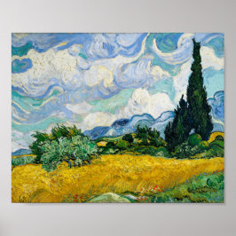 Van Gogh Wheat Field mit Zypressen. Impressionismu Poster