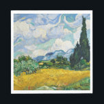 Van Gogh Wheat Field mit Zypressen. Impressionismu Serviette<br><div class="desc">Van Gogh "Wheat Field with Cypresses" napkin.</div>
