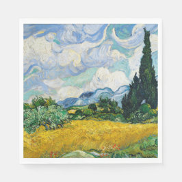 Van Gogh Wheat Field mit Zypressen. Impressionismu Serviette