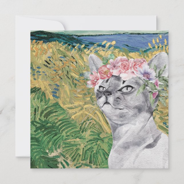 Van Gogh Wheat Field und Extravagante Katze (Vorderseite)