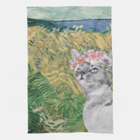 Van Gogh Wheat Field und Extravagante Katze
