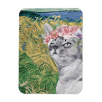 Van Gogh Wheat Field und Extravagante Katze