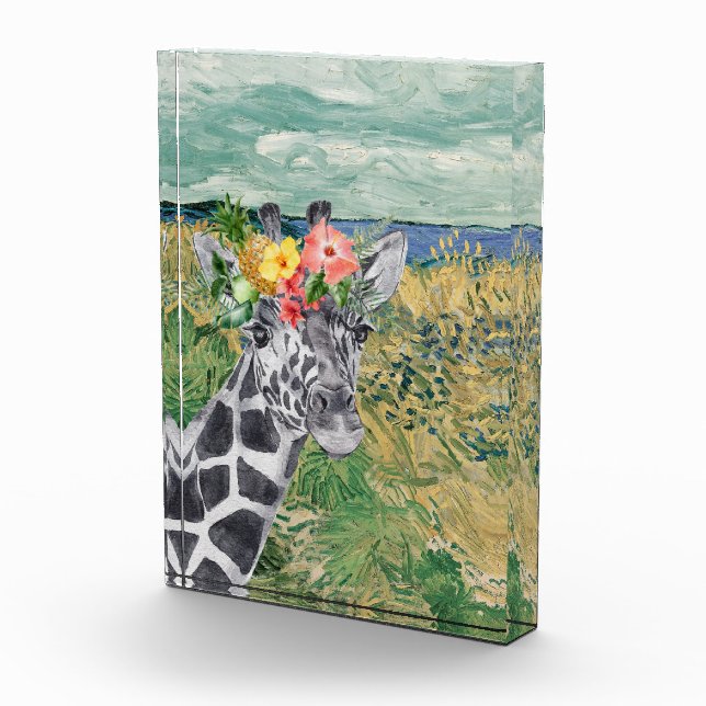 Van Gogh Wheat Field und Giraffe Fotoblock (Rechts)