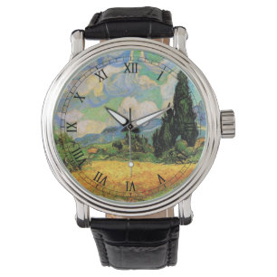 Van Gogh Wheat Field w Cypressen bei Haute Galline Armbanduhr
