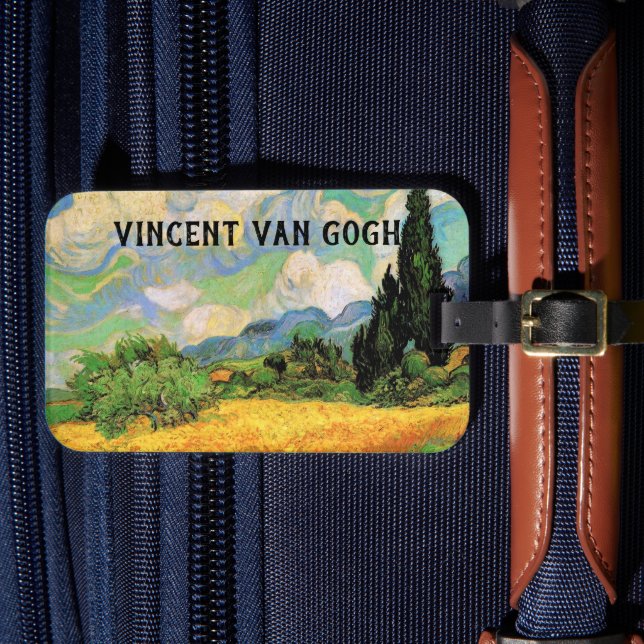 Van Gogh Wheat Field w Cypressen bei Haute Galline Gepäckanhänger (Vorderseite Insitu 4)