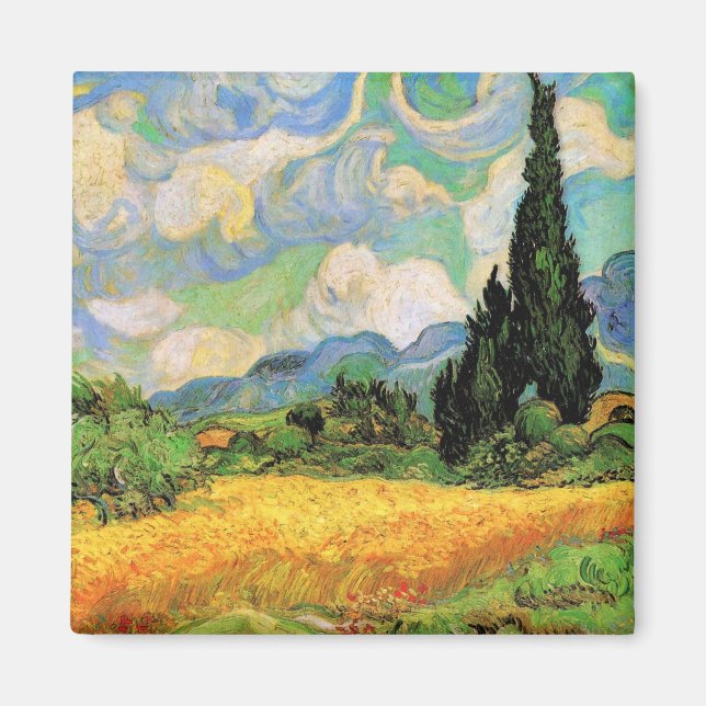 Van Gogh Wheat Field w Cypressen bei Haute Galline Magnet (Vorne)