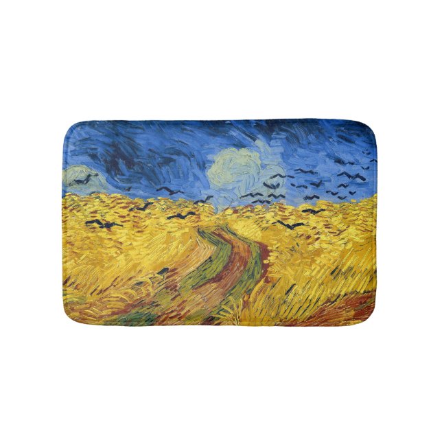 Van Gogh Wheat Fields impressionistisches Gemälde Badematte (Vorderseite)