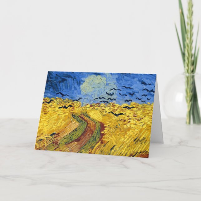 Van Gogh Wheat Fields impressionistisches Gemälde Dankeskarte (Vorderseite)