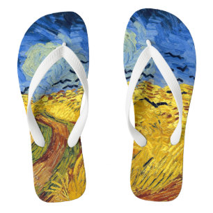 Van Gogh Wheat Fields impressionistisches Gemälde Flip Flops