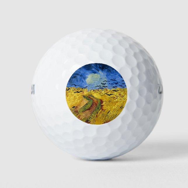 Van Gogh Wheat Fields impressionistisches Gemälde Golfball (Vorderseite)
