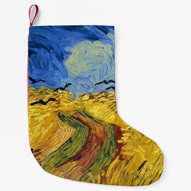 Van Gogh Wheat Fields impressionistisches Gemälde Kleiner Weihnachtsstrumpf (Vorderseite)