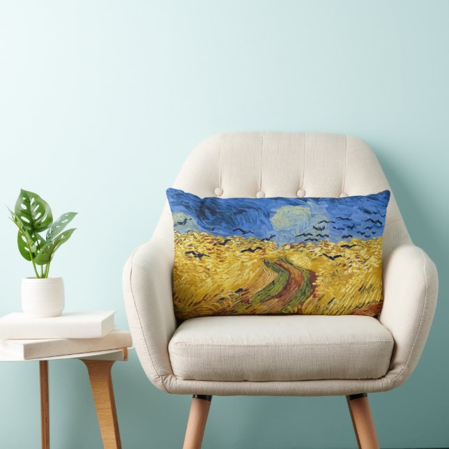 Van Gogh Wheat Fields impressionistisches Gemälde Lendenkissen (Stuhl )