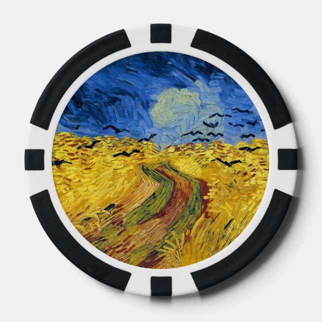 Van Gogh Wheat Fields impressionistisches Gemälde Pokerchips (Vorderseite)