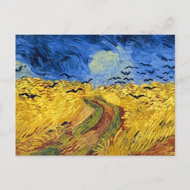 Van Gogh Wheat Fields impressionistisches Gemälde Postkarte (Vorderseite)