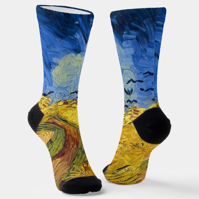 Van Gogh Wheat Fields impressionistisches Gemälde Socken (Gewinkelt)