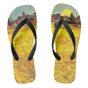 Van Gogh - Wheatfield bei Sunset Flip Flops