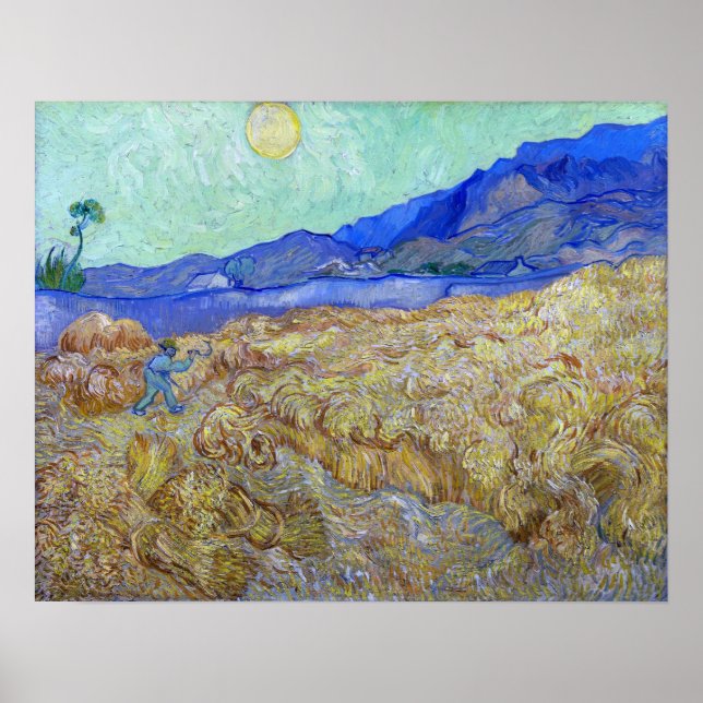 Van Gogh - Wheatfield mit Sensenmann Poster (Vorne)