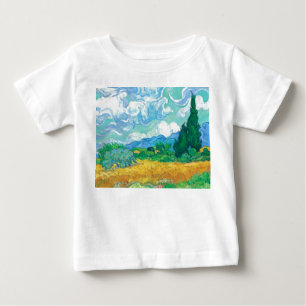 Van Gogh Wheatfield mit Zypressen Baby T-shirt