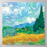 Van Gogh Wheatfield mit Zypressen Poster<br><div class="desc">Schöne Naturszene mit Zypressen und windgeflügelten Himmeln</div>