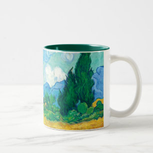 Van Gogh Wheatfield mit Zypressen Zweifarbige Tasse
