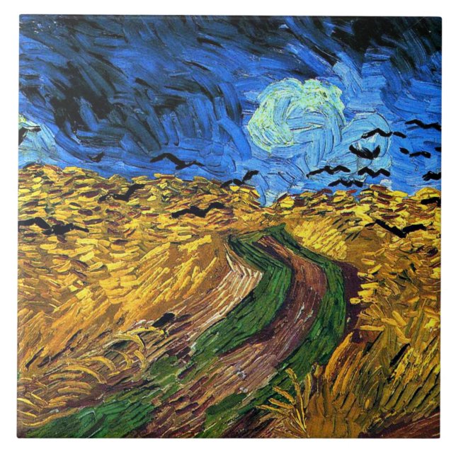 Van Gogh - Wheatfield with Crows, Fliese (Vorderseite)