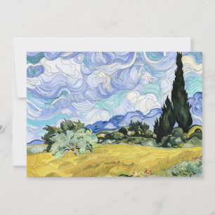 van Gogh - Wheatfield with Cypresses, famous art Feiertagskarte