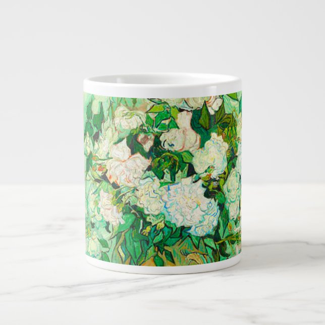 Van Gogh White Roses Jumbo-Tasse (Vorderseite)