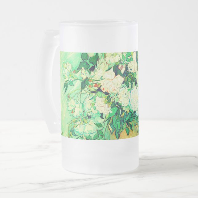 Van Gogh White Roses Mattglas Bierglas (Vorderseite Links)