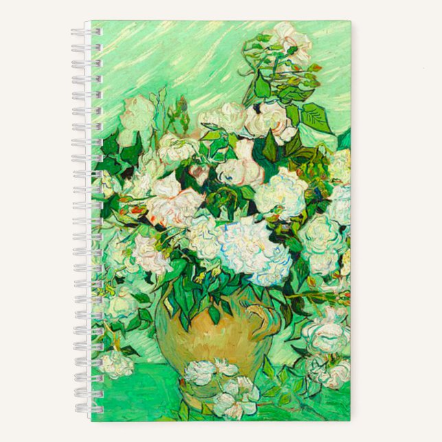 Van Gogh White Roses Notizbuch (Vorderseite)