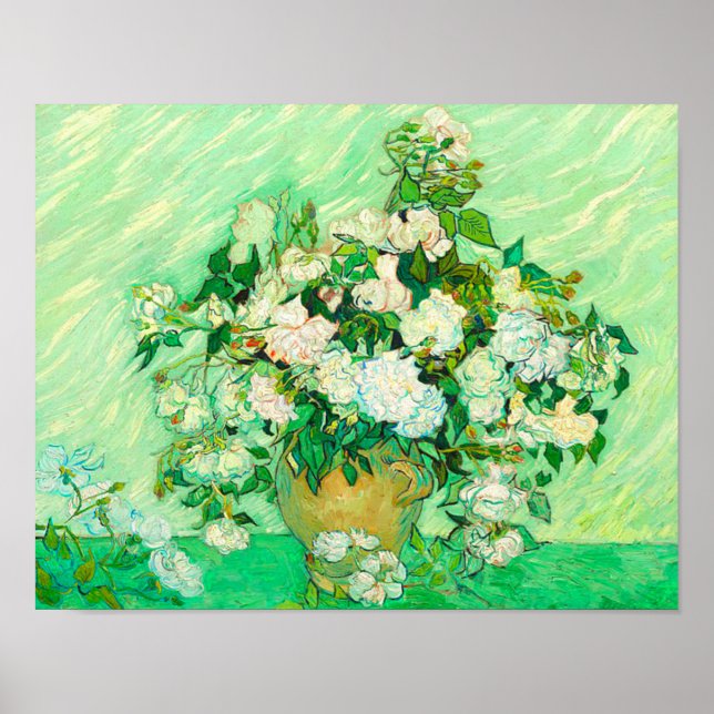 Van Gogh White Roses Poster (Vorne)