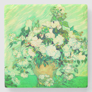 Van Gogh White Roses Steinuntersetzer