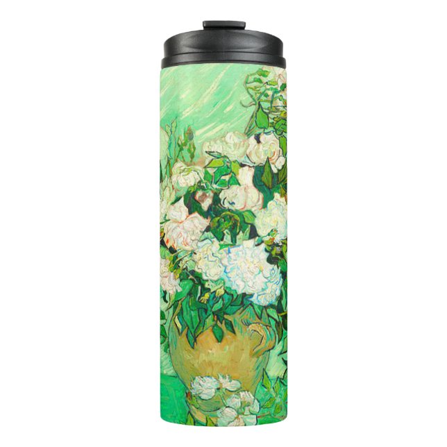 Van Gogh White Roses Thermosbecher (Vorderseite)