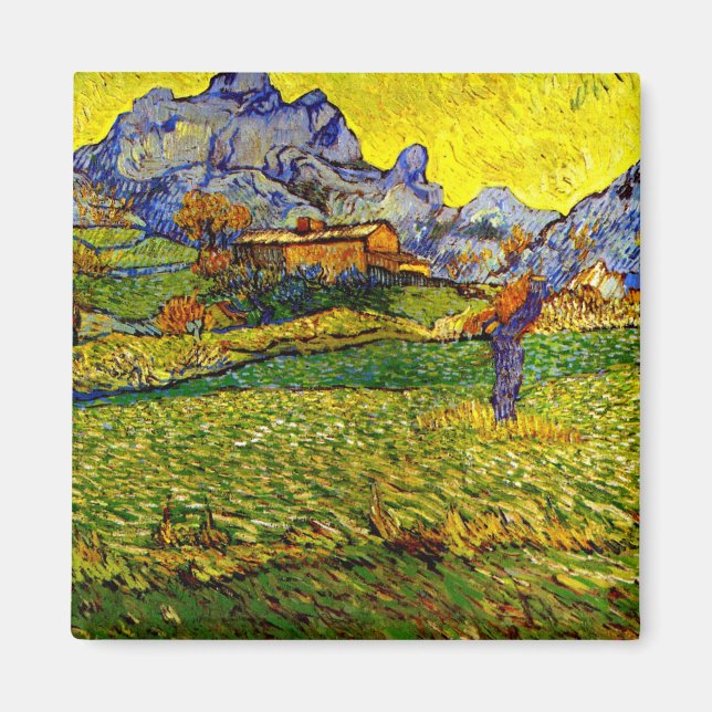 Van Gogh - Wiese in den Bergen Magnet (Vorne)