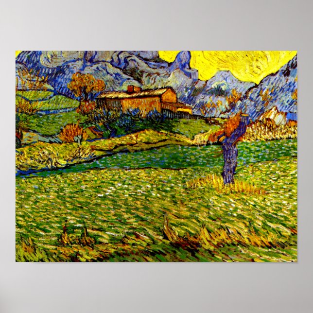 Van Gogh - Wiese in den Bergen Poster (Vorne)